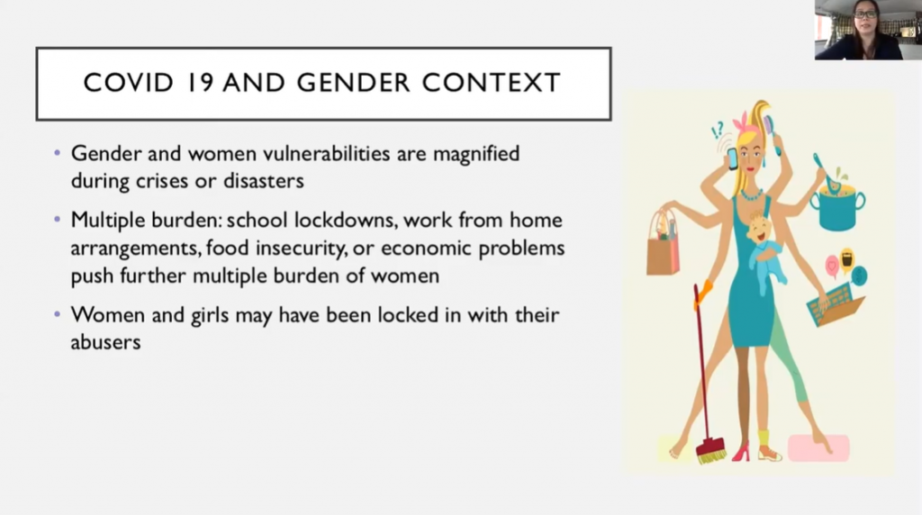 Prof. Finaflor Taylan, a Gender and Development Trainer Advocate and a faculty of Social Work and Women and Development of UPOU, presented “Gender Perspectives in Psychosocial Support and Well-being”.