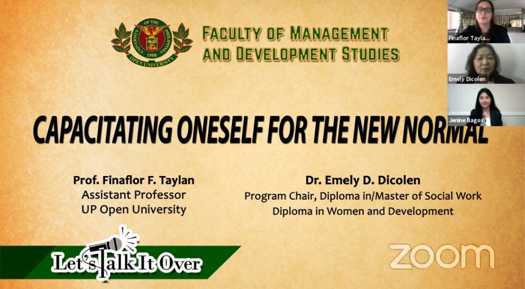 FMDS Conducts LTIO Webinar on “Capacitating Oneself for the New Normal”