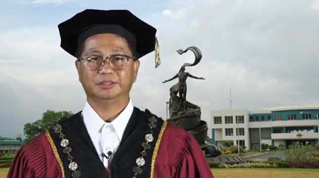 UP President Danilo L. Concepcion calls on the UPOU graduates to wisely and correctly use the skills and knowledge gained from the university during the 24th UPOU Commencement Exercises and 1st Virtual Graduation.