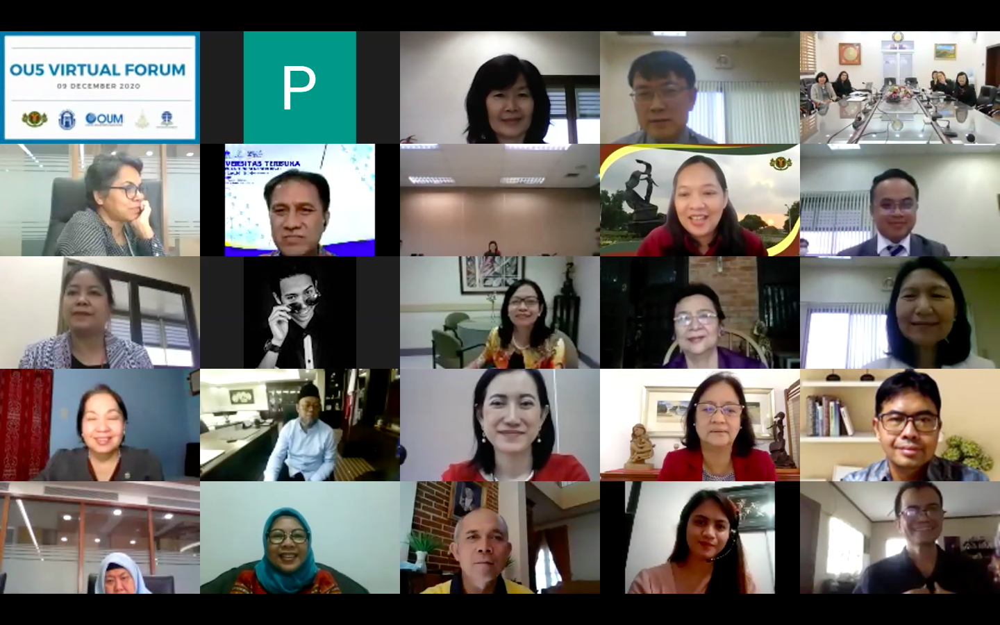 Participants of the OU5 Virtual Forum are from UPOU, HOU, STOU, UT and OUM.