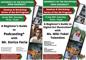 UPOU-AA Program Conducts Seminar-Workshop Series on Podcasting, Digital Art Illustration, Website Creation, and Creative Writing