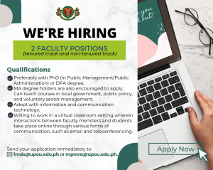 The Faculty of Management and Development Studies of the UP Open University is in need of two faculty members in Public Management.