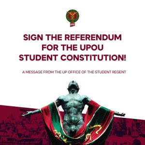 Official pubmat from the Office of the Student Regent