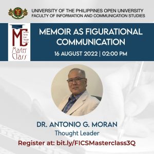 Masterclass lecture entitled "Memoir as Figurational Communication," which will be held on 16 August 2022