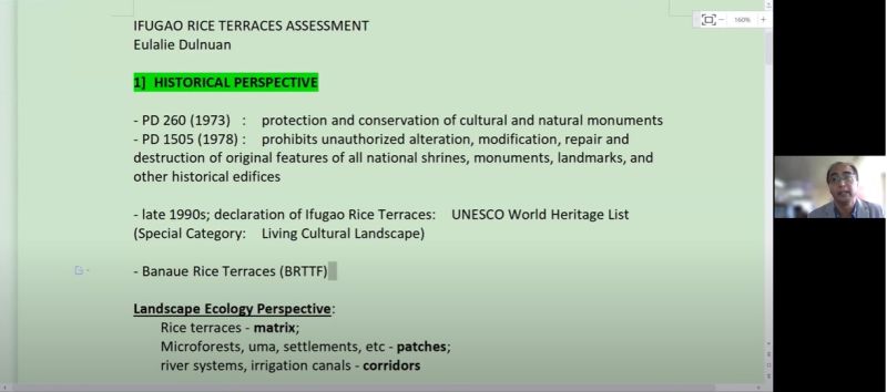  Dr. Romeo A. Gomez, Jr., Professor of Ecology and Environmental Science of Benguet State University, served as the guest discussant. 