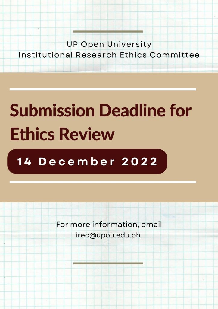 Submission Deadline For Ethics Review 2022 - University Of The ...