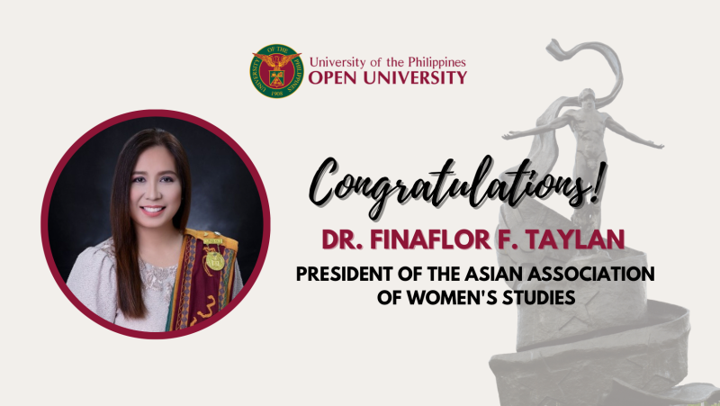 UPOU Office of Gender Concerns Director Elected as President of the Asian Association of Women’s Studies