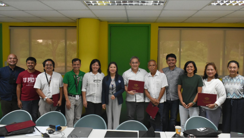 OA RTD participants from left to right: Mr. Brian A. Belen, Mr. Emilio B. Climaco, Dr. Pedcris M. Orencio, Program Development Associate of the Continuing Education Program, Mr. Larry N. Cruz, FMDS Dean Joane V. Serrano, Supervising TESDA Specialist Ms. Marites N. Caballero, Mr. Efren L. Elane, Prof. Raymundo M. Lucero, Mr. Mark Dexter Iglesias, Ms. Patricia Mae Z. Bravante, Ms. Rowena Morito, and Ms. Tricia C. Ascan