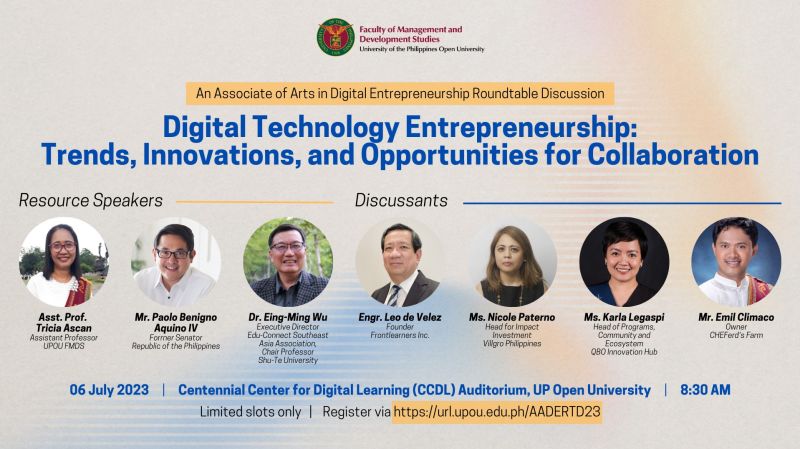 AADE Round Table Discussion titled "Digital Technology Entrepreneurship: Trends, Innovations, and Opportunities for Collaboration" on July 6, 2023