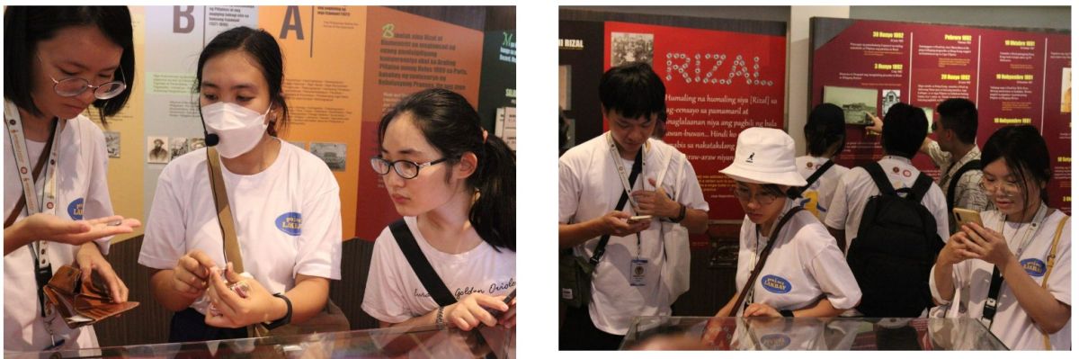 11 July 2023 – Camp facilitator, Ms. Janele Ann Belegal provides Taiwanese LAKBAY fellows information and insights on Rizal’s life and works at Museo ni Jose Rizal, Calamba, Laguna