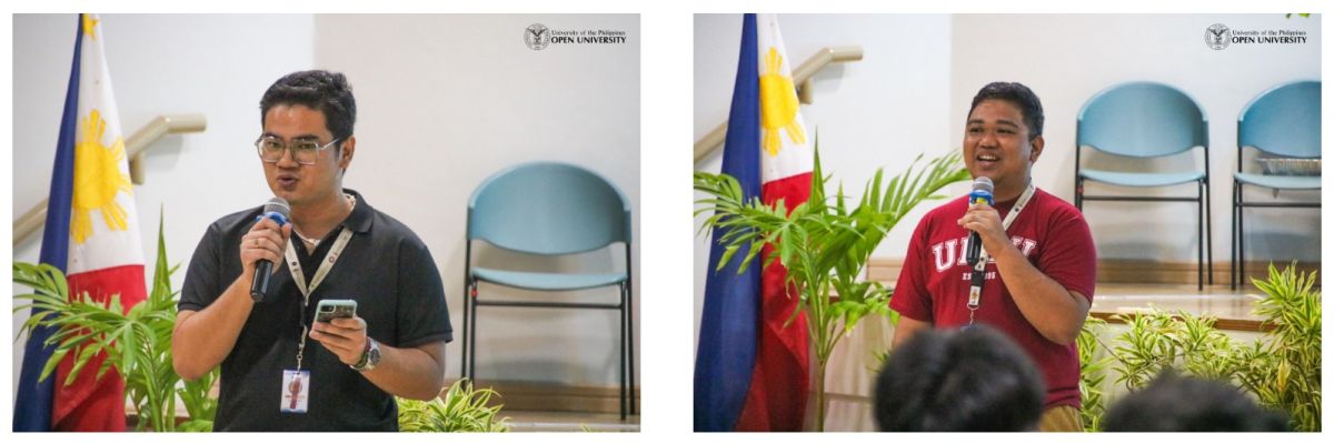 12 July 2023 – Filipino LAKBAY fellows, Mr. Mac Arthur Acuña (left) and Mr. Allen Canimo (right) saying their farewell messages and singing the song “Farewell” by Raymond Lauchengco to the Taiwanese LAKBAY fellows. 