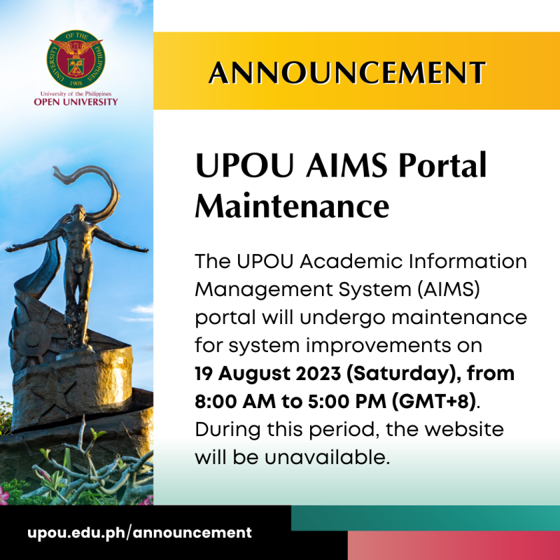 UPOU AIMS Portal Maintenance