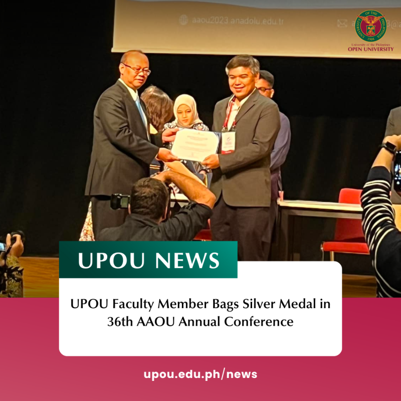 UPOU Faculty Member Bags Silver Medal in 36th AAOU Annual Conference