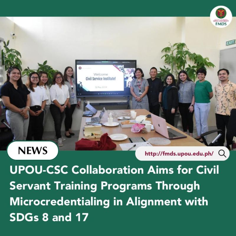 UPOU-CSC Collaboration Aims for Civil Servant Training Programs Through Micro-Credentialing in Alignment with SDGs 8 and 17