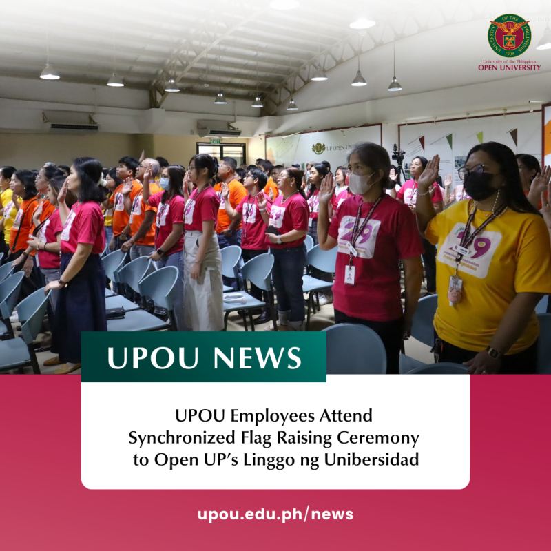 UPOU Employees Attend Synchronized Flag Raising Ceremony to Open UP’s Linggo ng Unibersidad