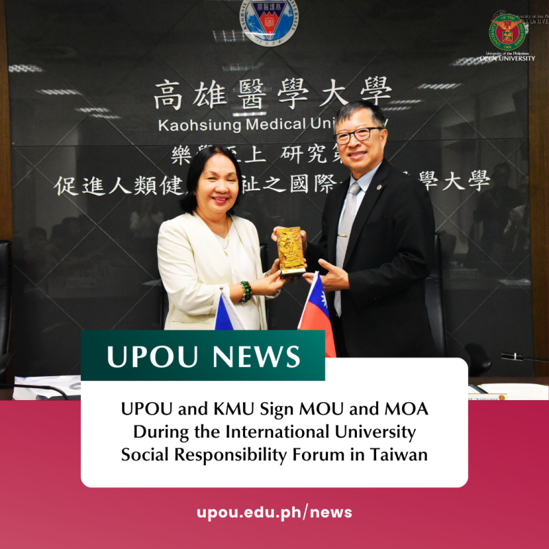 UPOU and KMU Sign MOU and MOA During the International University Social Responsibility Forum in Taiwan