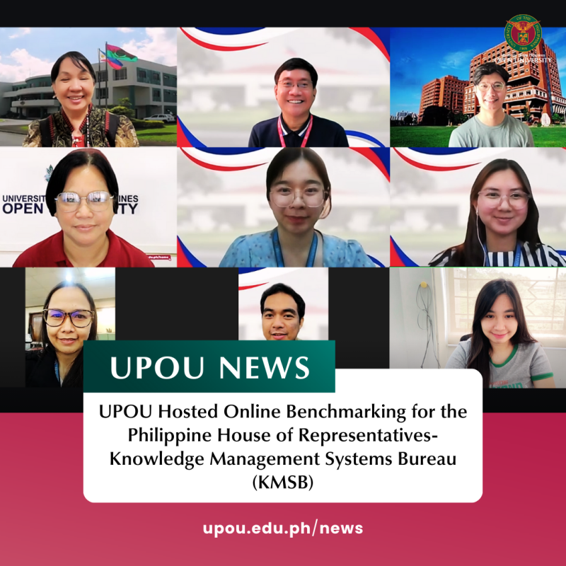 UPOU Hosted Online Benchmarking for the Philippine House of Representatives-Knowledge Management Systems Bureau (KMSB)