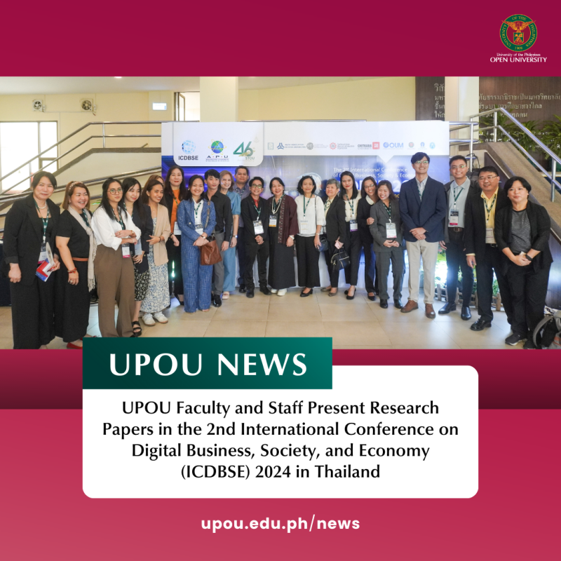 UPOU Faculty and Staff Present Research Papers in the 2nd International Conference on Digital Business, Society, and Economy (ICDBSE) 2024 in Thailand