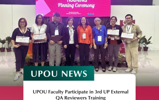 UPOU faculty members Assoc. Prof. Finaflor Taylan, Asst. Prof. Tricia Ascan, Asst. Prof. Blancaflor Arada, and Asst. Prof. Lloyd Lyndel Simporios