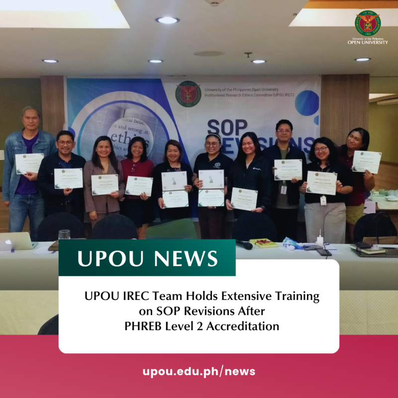 UPOU IREC Team Holds Extensive Training on SOP Revisions After PHREB Level 2 Accreditation