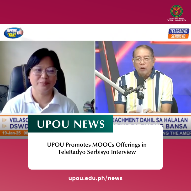 UPOU Promotes MOOCs Offerings in TeleRadyo Serbisyo Interview