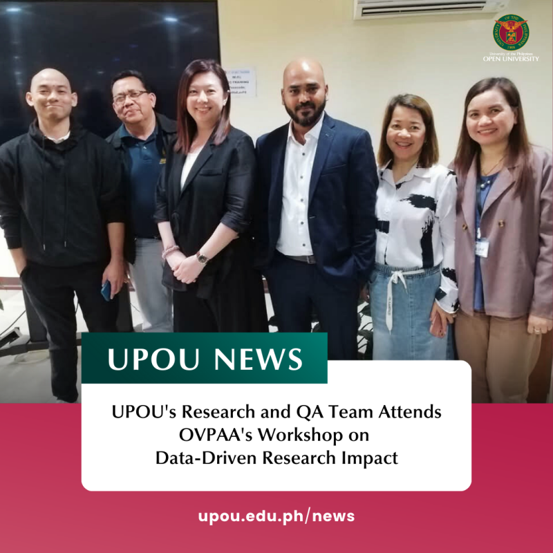 UPOU's Research and QA Team Attends OVPAA's Workshop on Data-Driven Research Impact